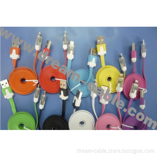 Flashing Light Noodle USB Cable for iPhone 5
